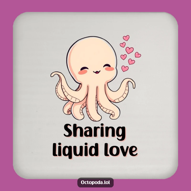 Funny Baby Octopus Ink Hearts Coasters Add Playful Charm