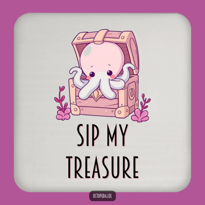 Funny Chubby Octopus Coasters: Protect Surfaces with Treasure Chest Fun