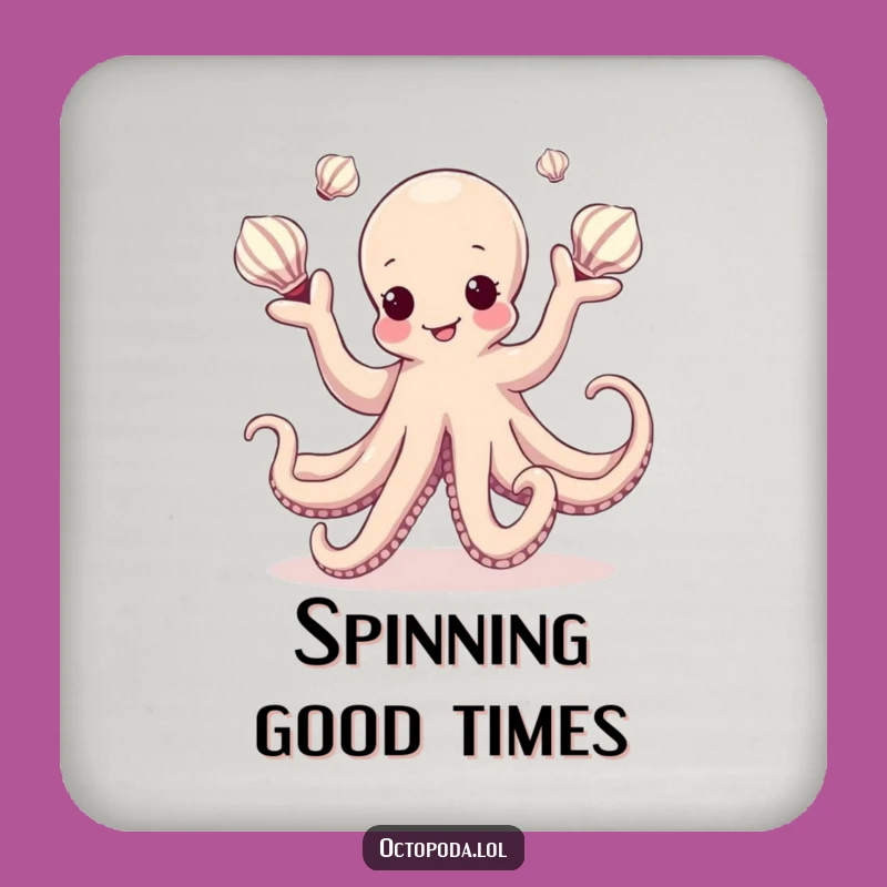 Funny Kawaii Octopus Seashell Juggling Coaster: Protect Surfaces with Artistic Flair