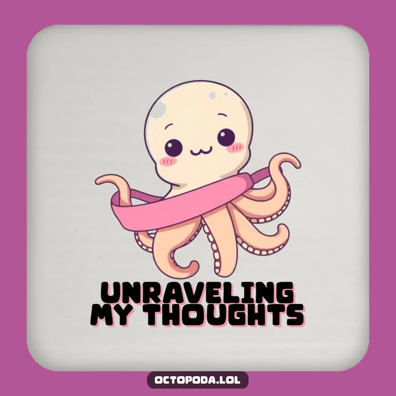 Funny Octopus Coaster: Protect Surfaces, Hilarious Endless Ribbon, Perfect Gift Accent