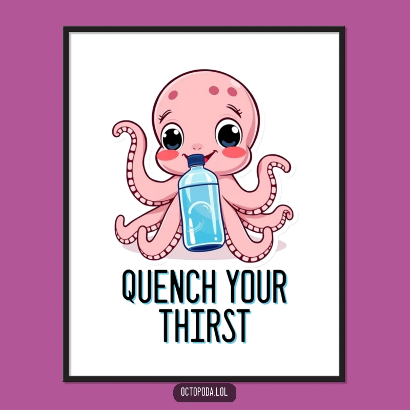 Funny Octopus Hydration Poster: Brighten Walls with This Funny Gift