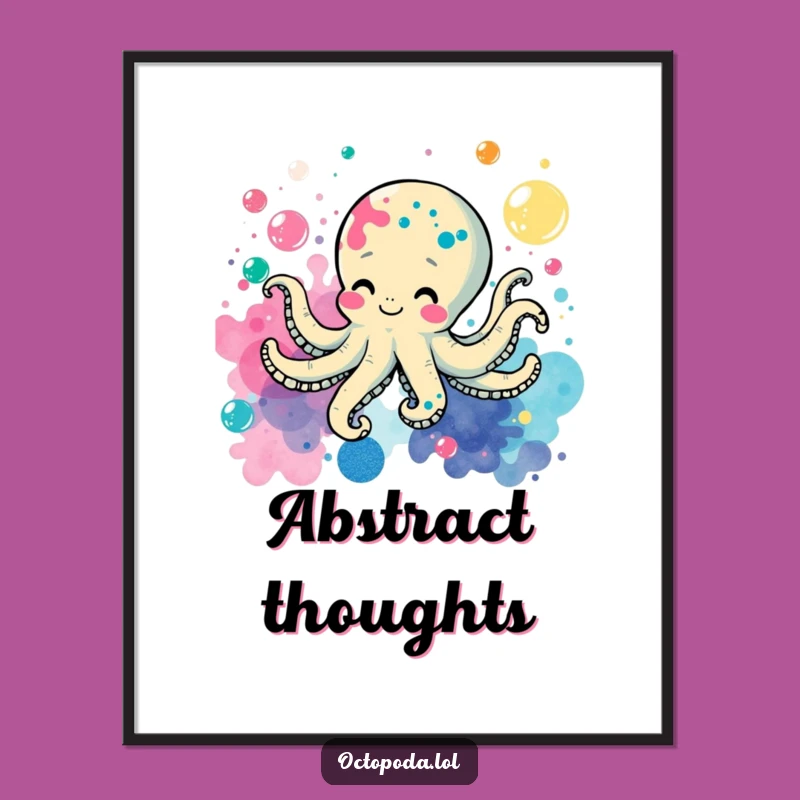 Funny Octopus Ink Splatter Poster: Vibrant and Hilarious Ocean Art