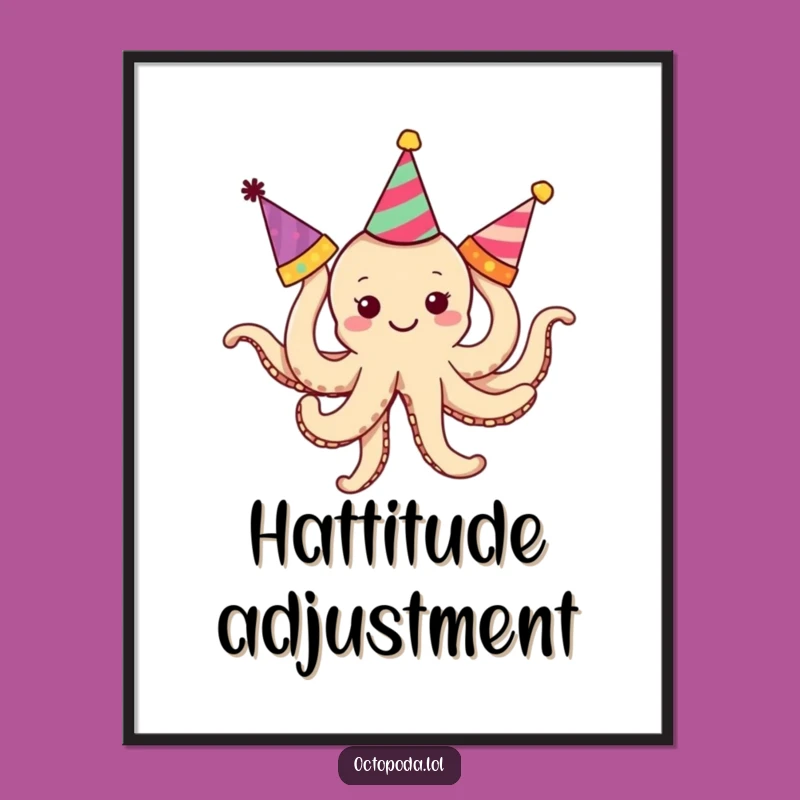 Funny Octopus Party Poster: Tangled Character Art, Whimsical and Hilarious Funny Gift