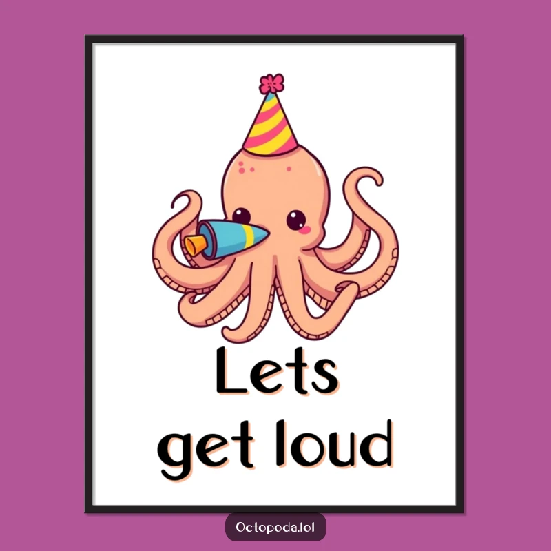 Funny Party Octopus Horn Poster - Hilarious Wall Art for Festive Decor