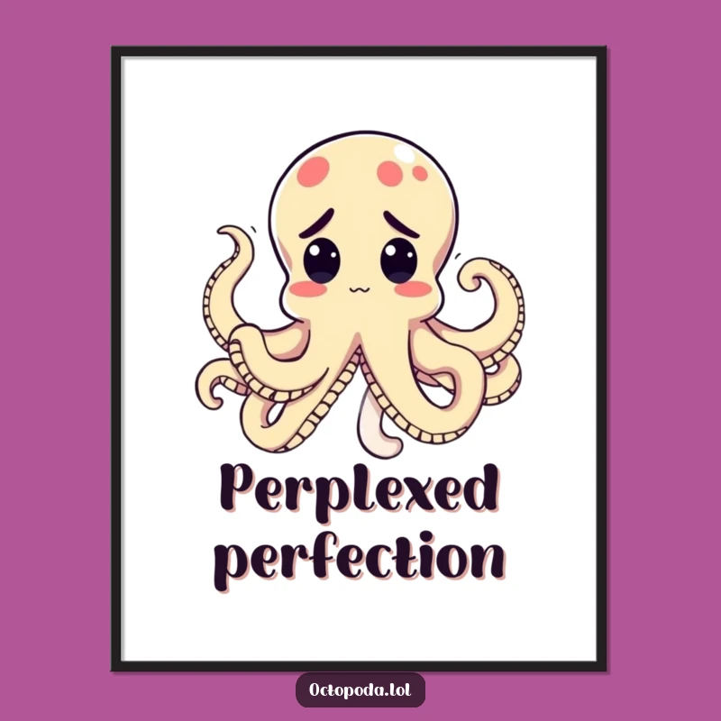 Funny Kawaii Octopus Knot Poster: Decorate with Comical Confusion