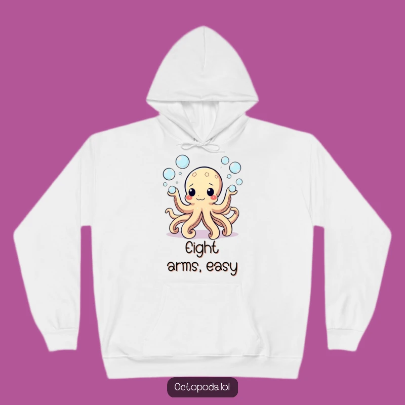 Funny Bubbly Octopus Hoodie - Cozy Juggling Bubbles Sweatshirt for Fun