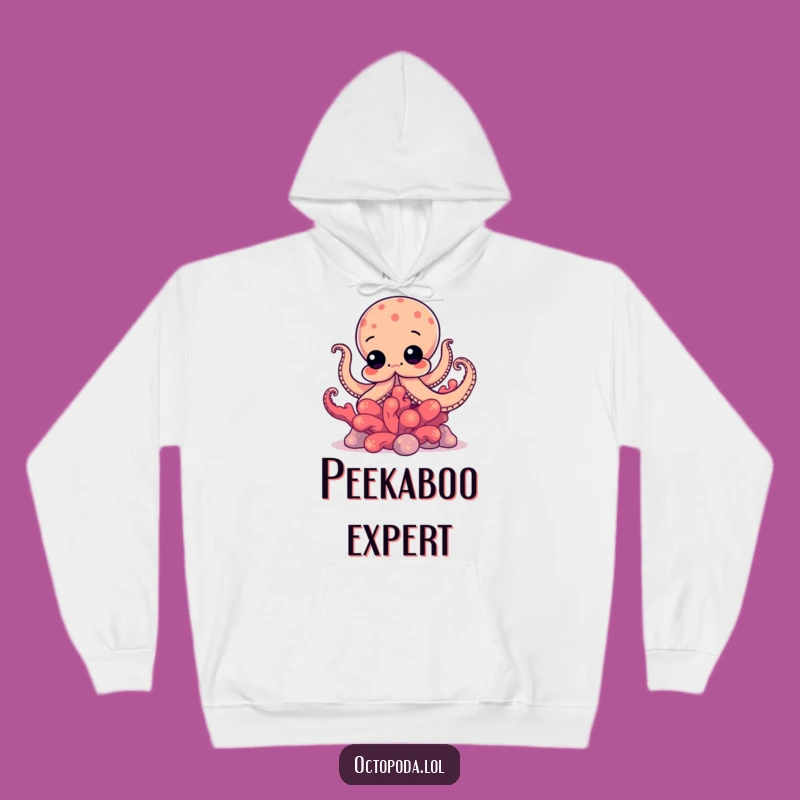 Funny Octopus Coral Peek Hoodie: Cozy Mystery and Ocean Vibes