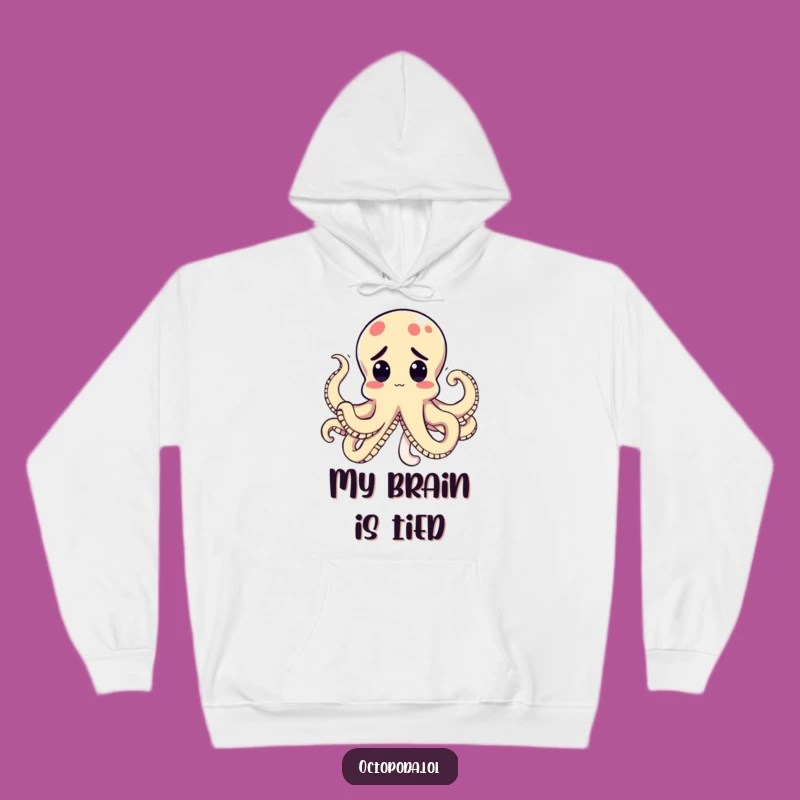 Cozy Funny Kawaii Octopus Knot Hoodie: Snuggle Up in Comical Confusion