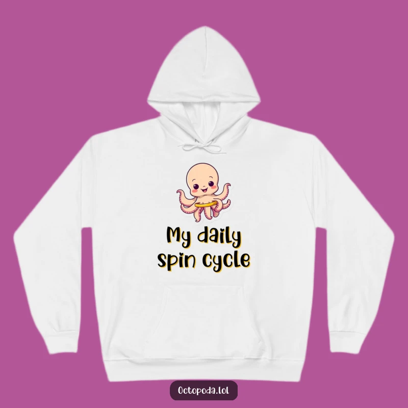 Funny Wiggling Octopus Hula Hoop Hoodie, Cozy Humorous Gift for Playful People
