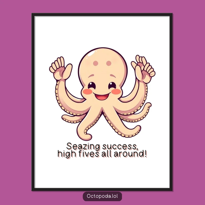 Free Printable Octopus High Five Wall Art - Hilarious Downloadable Decor for Any Room!