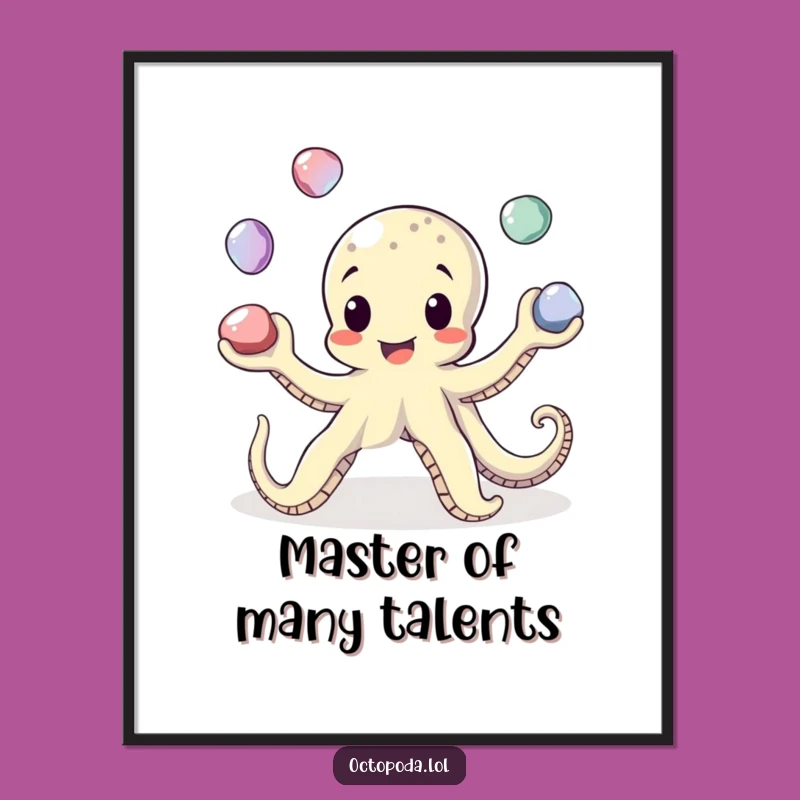 Free Printable Octopus Juggling Art: Playful Skill, Funny Downloadable Wall Art!