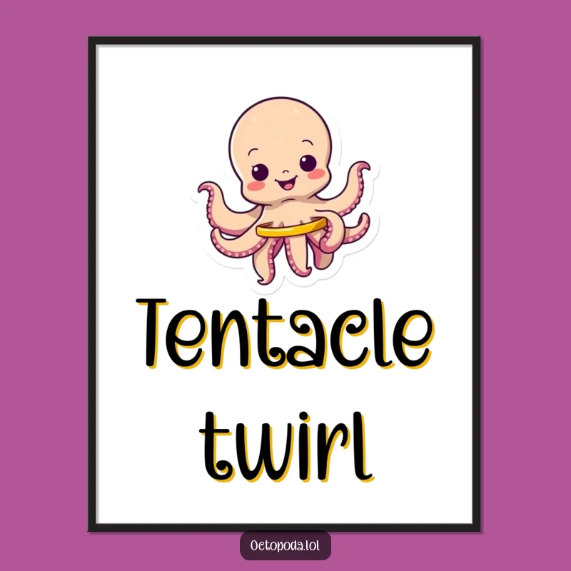 Free Printable Octopus Wall Art: Wiggling Hula Hoop Fun, Hilarious Motion for Your Decor