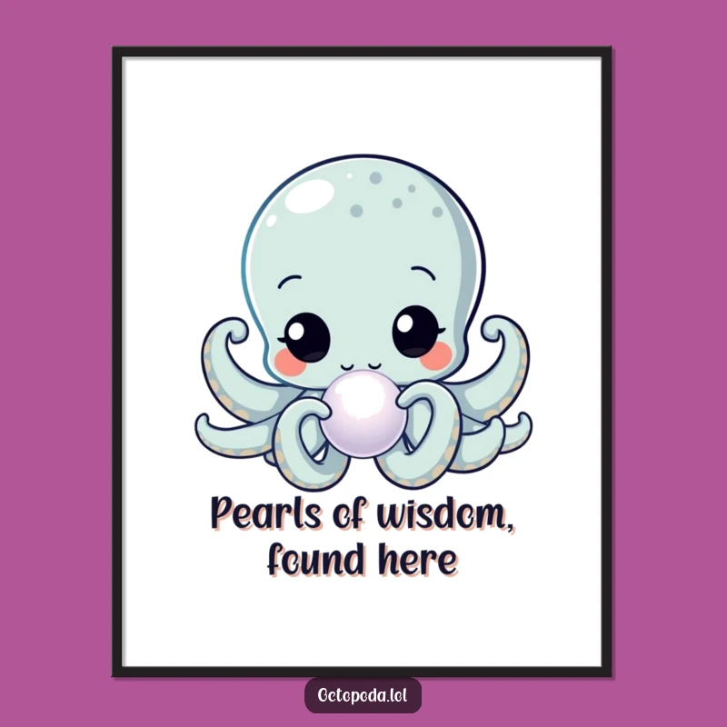 Free Printable Wall Art: Curious Octopus & Pearl Discovery Art for Your Home