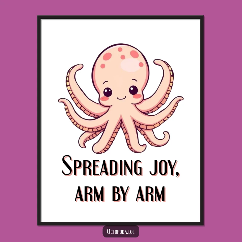 Free Printable Wall Art: Joyful Octopus Arms, Funny Downloadable Decor for Happy Spaces