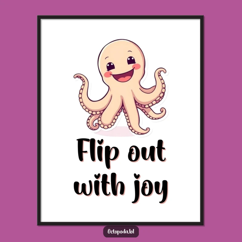 Funny Free Printable Wall Art: Cartwheeling Octopus Joy - Energetic Downloadable Art!