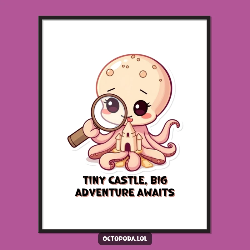 Funny Free Printable Wall Art: Curious Octopus Explorer, Whimsical Downloadable Decor