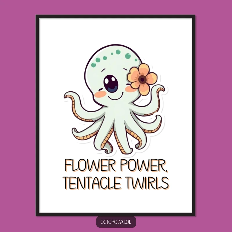 Funny Free Printable Wall Art: Dancing Octopus Joy, Whimsical Downloadable Decor