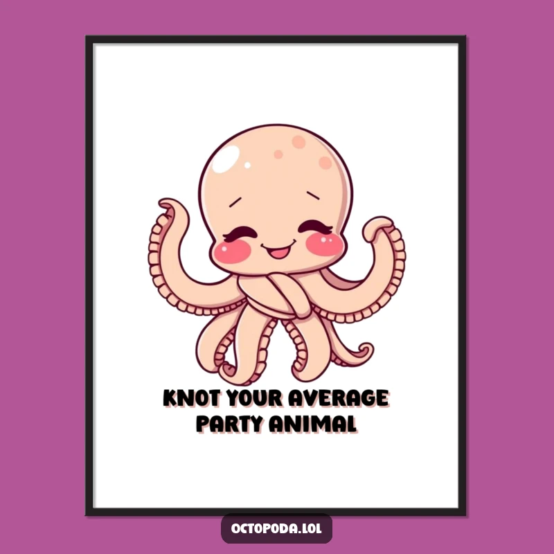 Funny Free Printable Wall Art: Giggling Octopus Knot - Quirky Home Decor