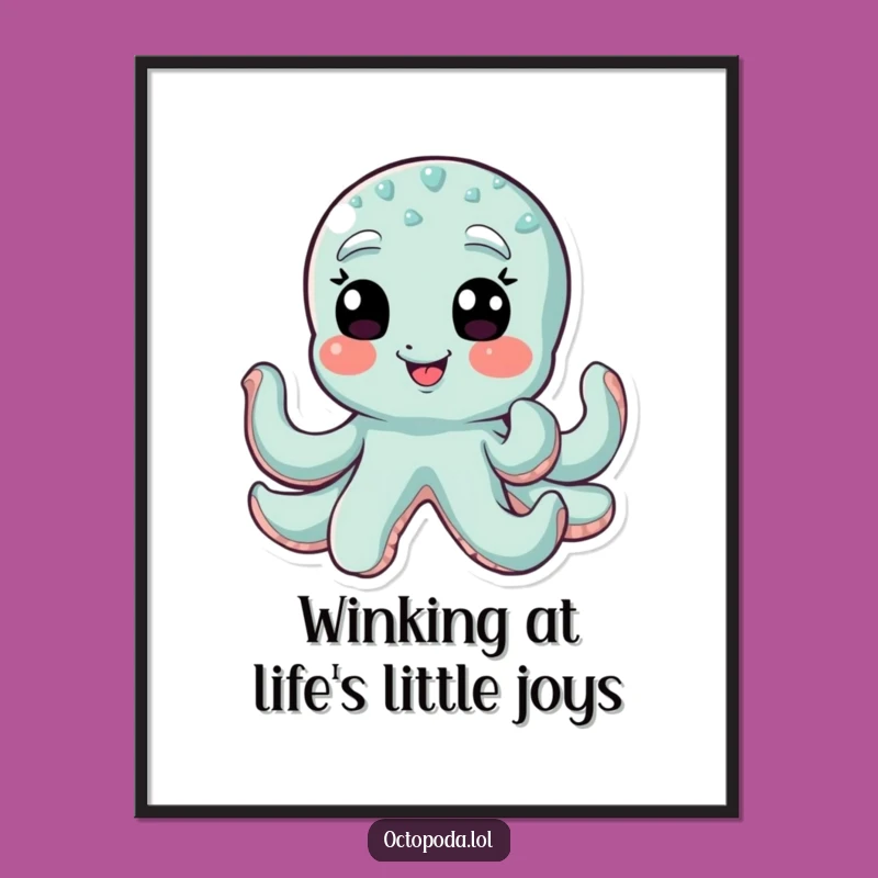 Funny Free Printable Wall Art: Winking Octopus, Quirky Downloadable Art!