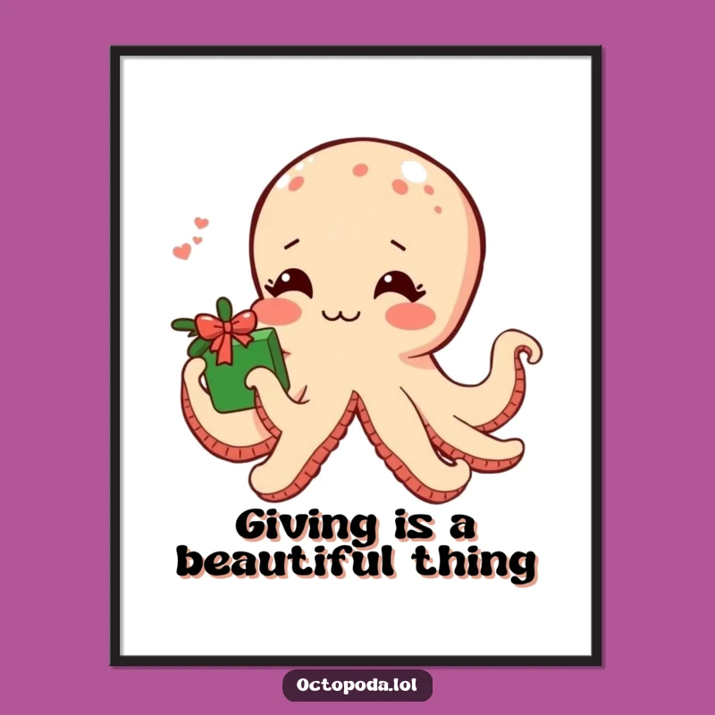 Free Printable Shy Octopus Wall Art: Funny Downloadable Art for Sweet Decor