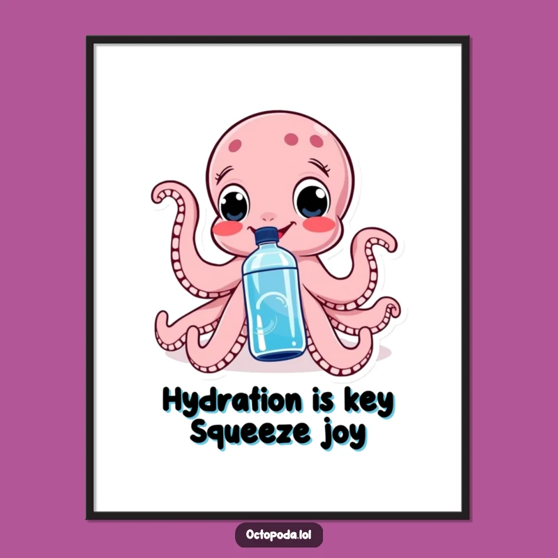 Free Printable Octopus Wall Art: Squeeze Bottle Splash, Humorous Downloadable Decor