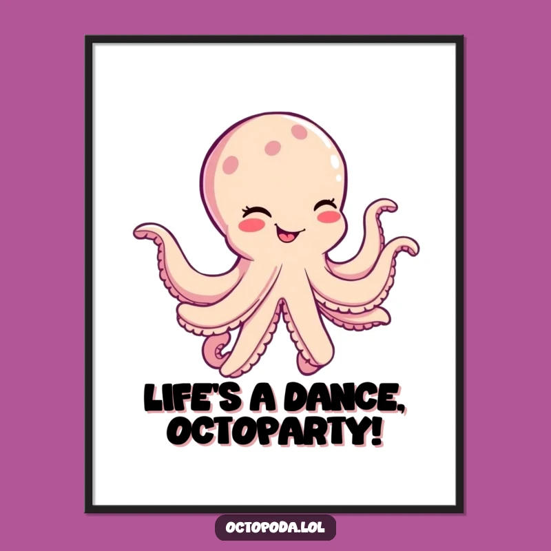Free Printable Wall Art: Funny Dancing Octopus, Hilarious Downloadable Art for Quirky Home Decor