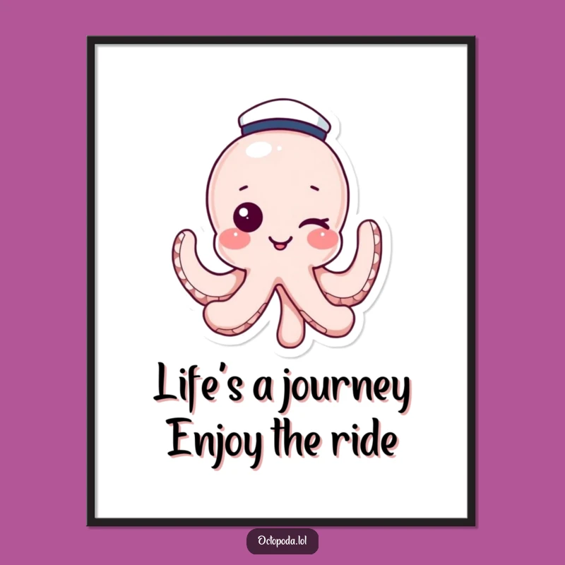 Winking Octopus Art: Free Printable Downloadable Decor for Coastal Charm