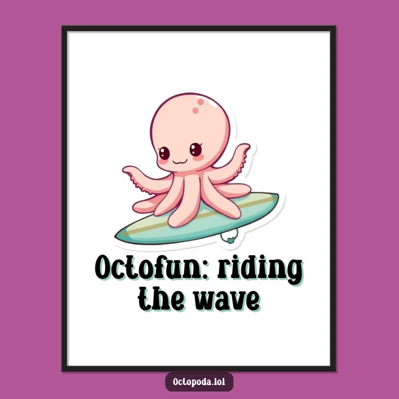 Free Printable Surfing Octopus Wall Art: Whimsical & Funny Downloadable Decor, Print at Home
