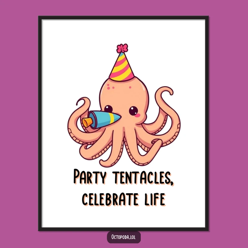 Free Printable Wall Art: Party Octopus Celebration, Festive Downloadable Decor!
