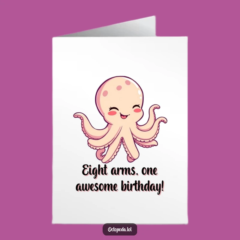 Free Printable Birthday Card: Funny Octopus Dancing, Hilarious Downloadable Greeting for a Quirky Celebration