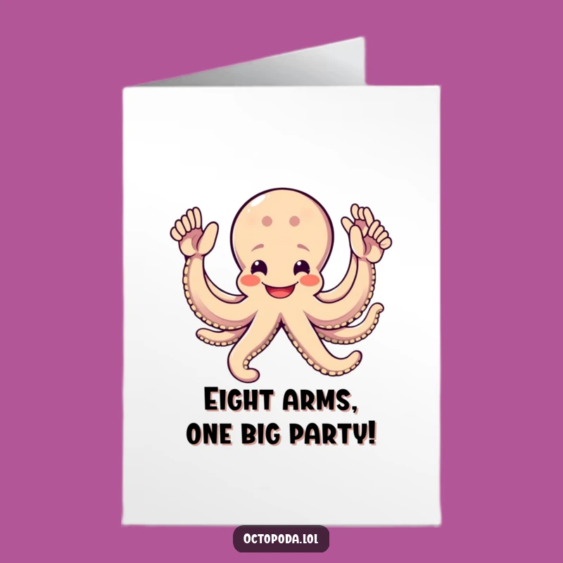 Free Printable Octopus High Five Birthday Card - Funny Downloadable Gift for Him or Her