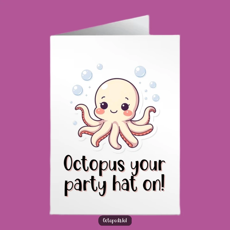 Free Printable Birthday Card: Funny Octopus Swimming, A Hilarious Dive into Fun!