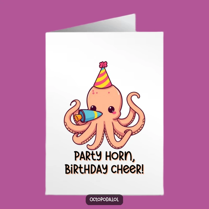 Free Printable Funny Birthday Card: Party Octopus Blast, Joyful Downloadable Gift!