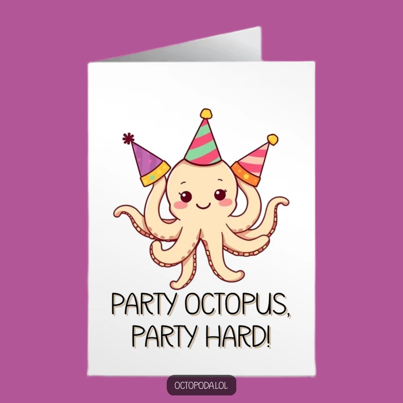 Free Printable Octopus Birthday Card: Tangled Hat Fun Downloadable for LOLs!
