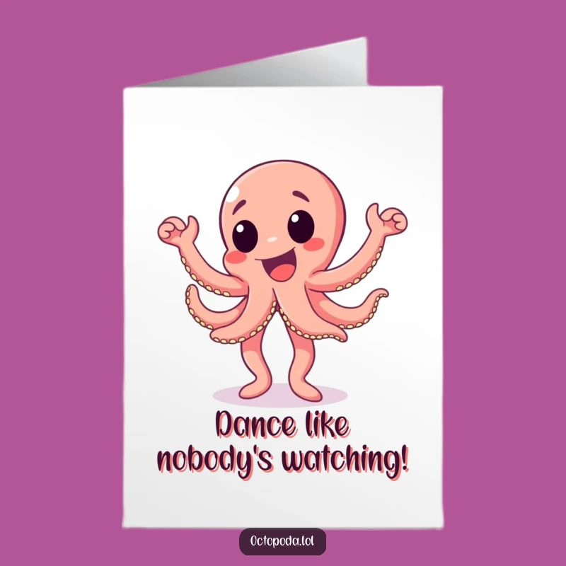Free Printable Congrats Card: Octopus Dances for Your Big Win!