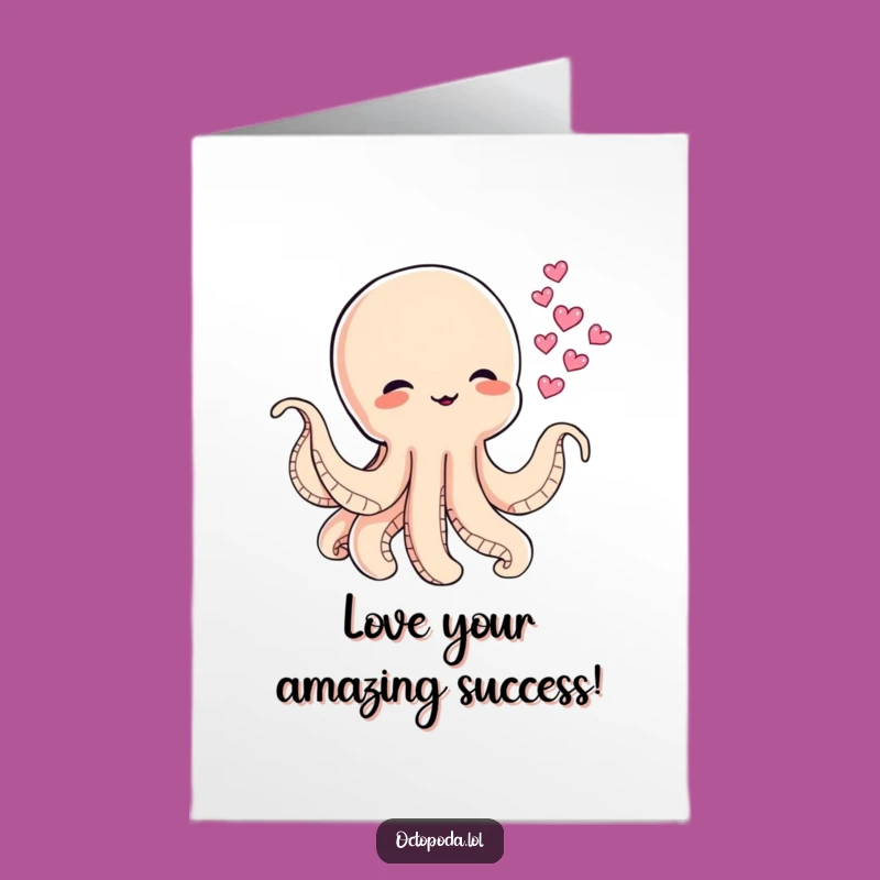 Free Printable Congrats Card: Octopus Ink Hearts, Downloadable Love Gift