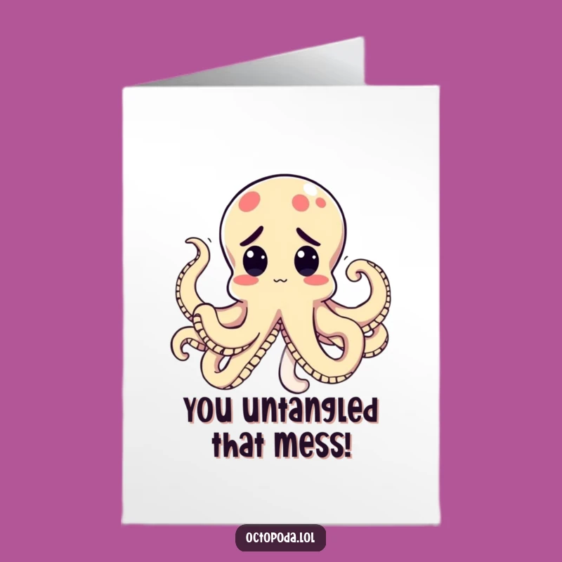 Free Printable Congrats Card: Twisted Octopus Triumph Art Downloadable Gift