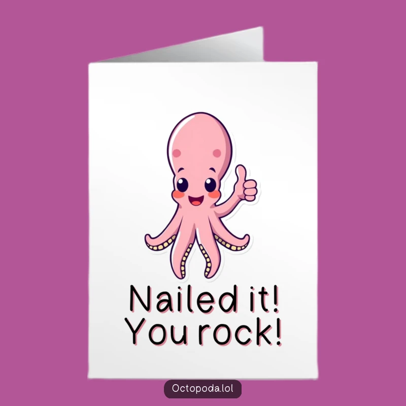 Free Printable Congrats Card: Octopus Tentacle Cheers Your Success!