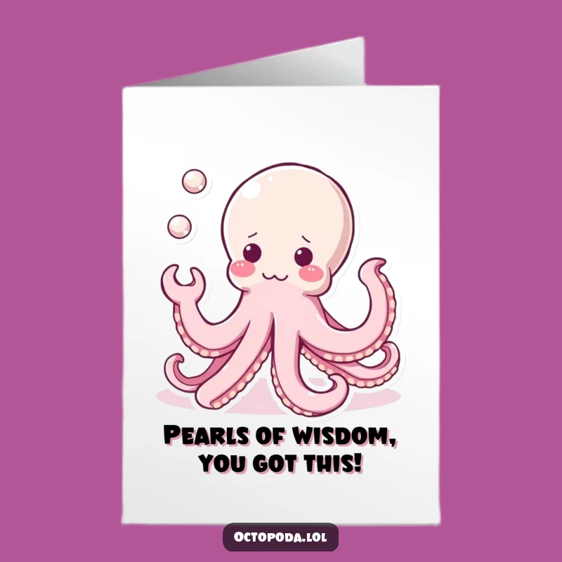 Free Printable Kawaii Octopus Congrats Card - Juggling Joy, Downloadable Celebration!