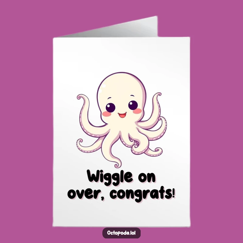 Free Printable Congrats Card: Dancing Octopus Celebration, Fun Downloadable Gift!