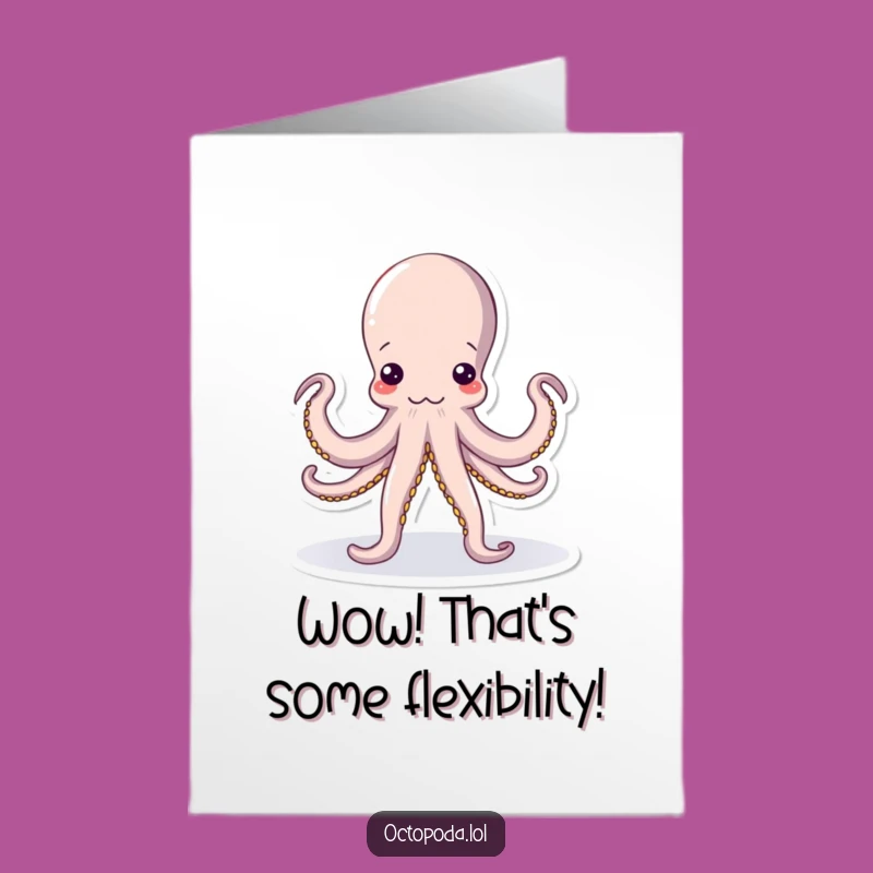 Free Printable Congrats Card: Flexible Yoga Octopus, Thoughtful Downloadable Gift
