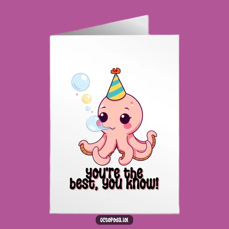 Free Printable Octopus Congrats Card: Bubble Blast Celebration, Humorous Downloadable