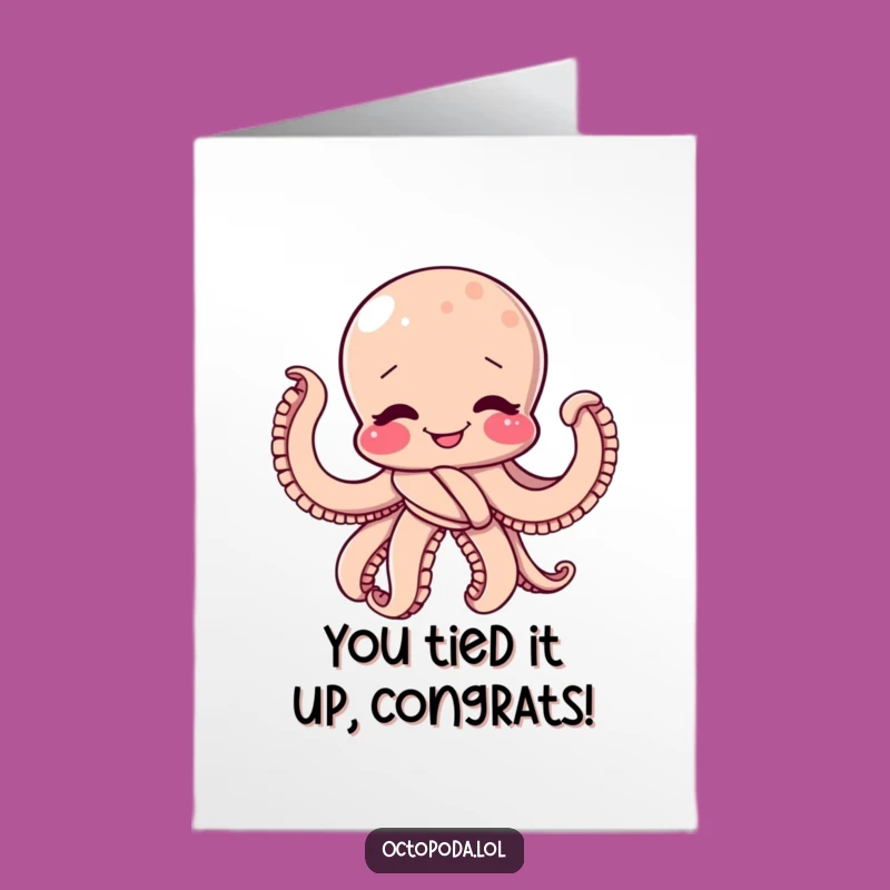 Free Printable Congratulations Card: Giggle Octopus Knot - Funny Downloadable