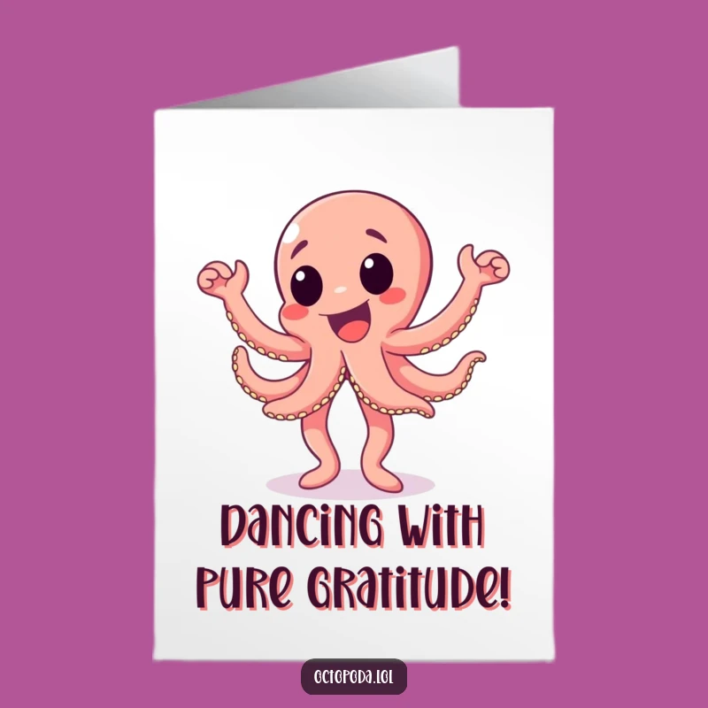 Free Printable Thank You Card: Octopus Dances with Gratitude!