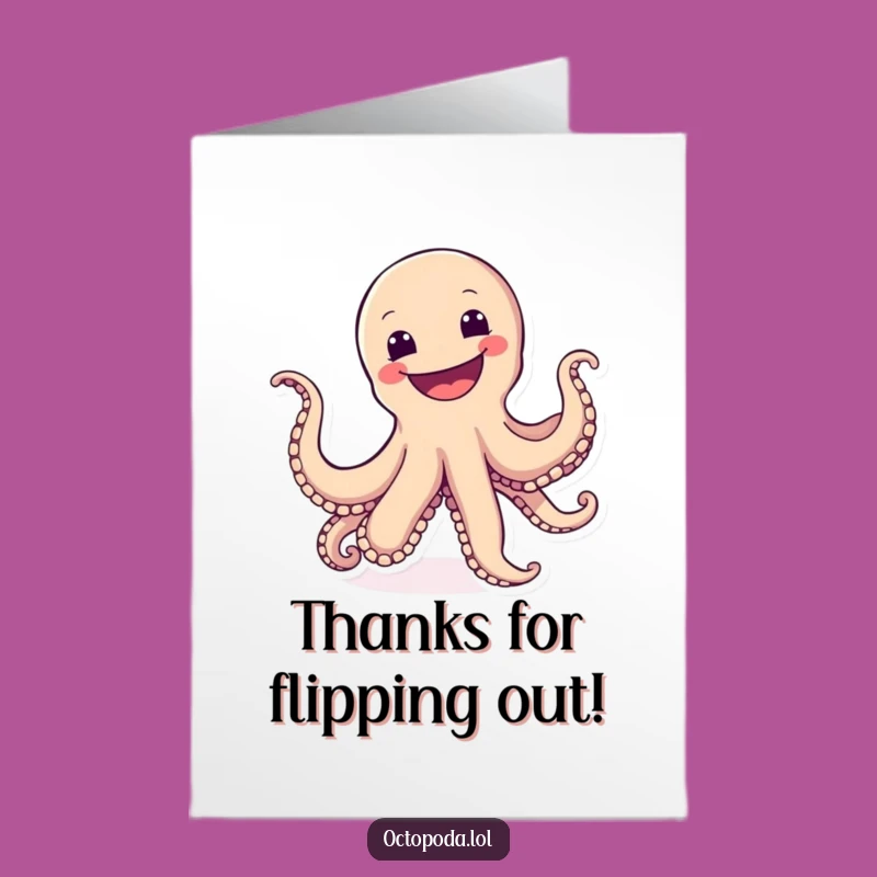 Free Printable Thank You Card: Octopus Cartwheel Gratitude - Joyful & Funny Downloadable!