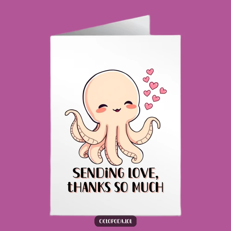 Free Printable Thank You Card: Octopus Heart Ink, Adorable Downloadable Gift