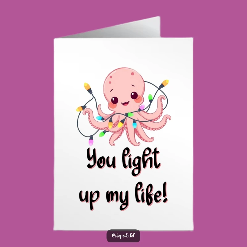 Free Printable Thank You Card Tangled Octopus Lights Funny Downloadable Gift