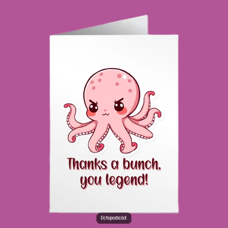 Free Printable Octopus Thank You Card: Determined Gratitude, Hilarious Downloadable!