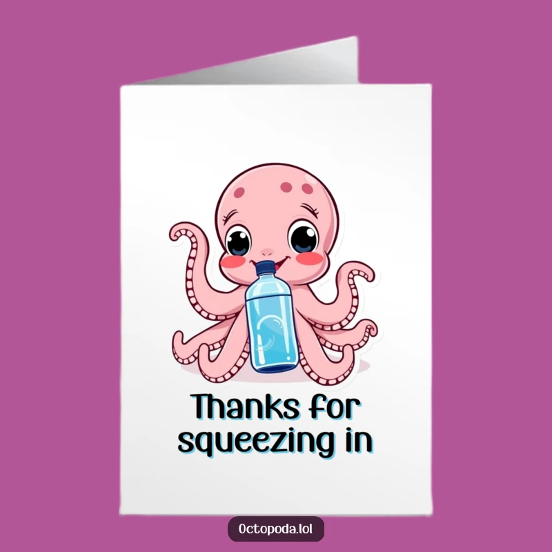 Free Printable Octopus Thank You Card: Splash of Thanks, Humorous Downloadable