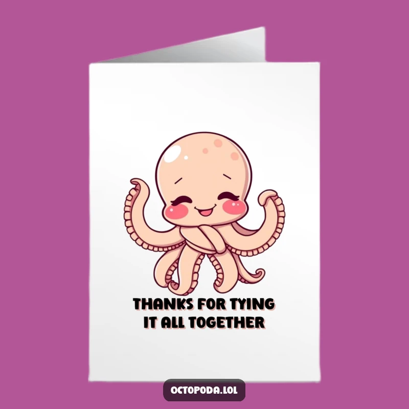 Free Printable Thank You Card: Giggling Octopus Knot - Funny Downloadable